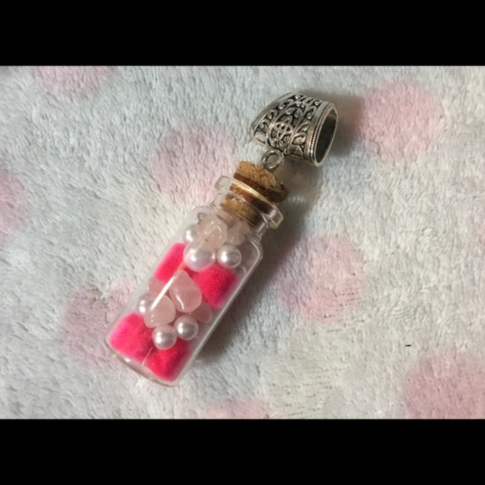 Pretty In Pink Rose Quartz Glass Pendant